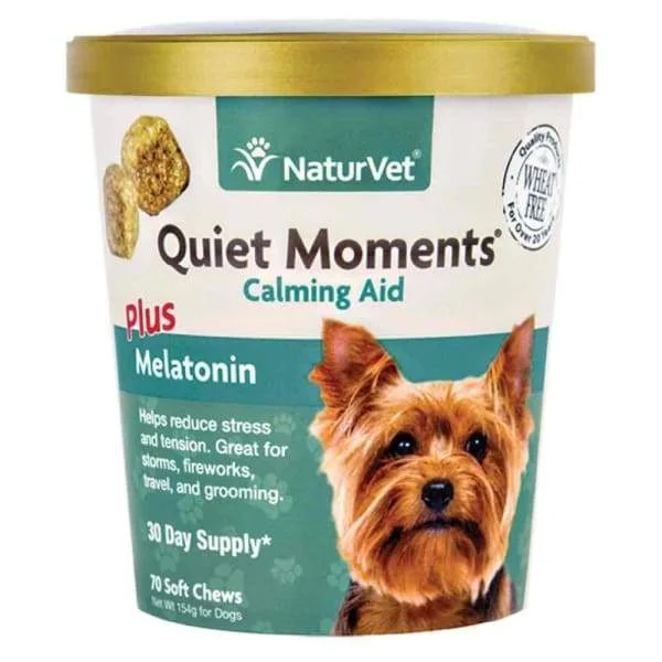 NaturVet Quiet Moments Calming Aid Soft Chews Dog Supplement 70ct