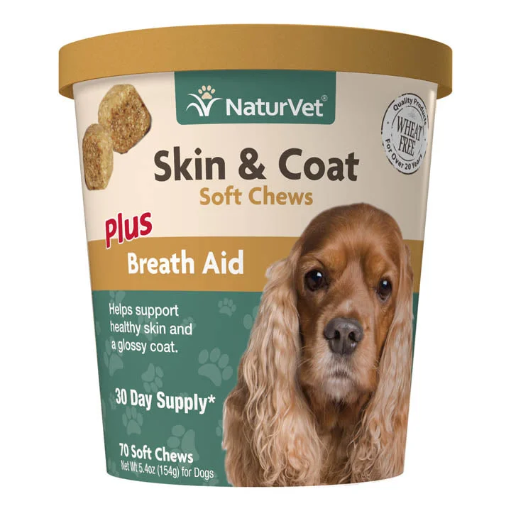 NaturVet Skin & Coat plus Breath Aid 70 soft chews