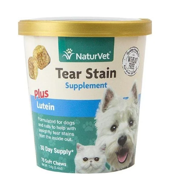 Naturvet Tear Stain Supplement Plus Lutein Soft Chew Soft Chew Dog Supplement (70 Count)