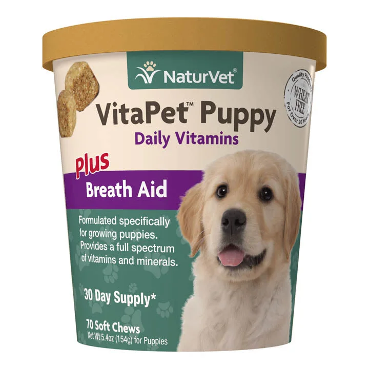 NaturVet VitaPet Puppy Daily Vitamins plus Breath Aid 70 soft chews