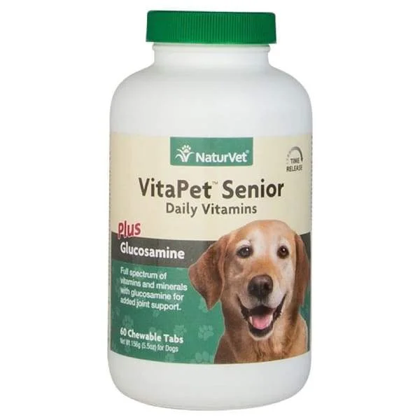 [20% OFF] NaturVet VitaPet Senior Daily Vitamins Plus Glucosamine Chewable Tablets