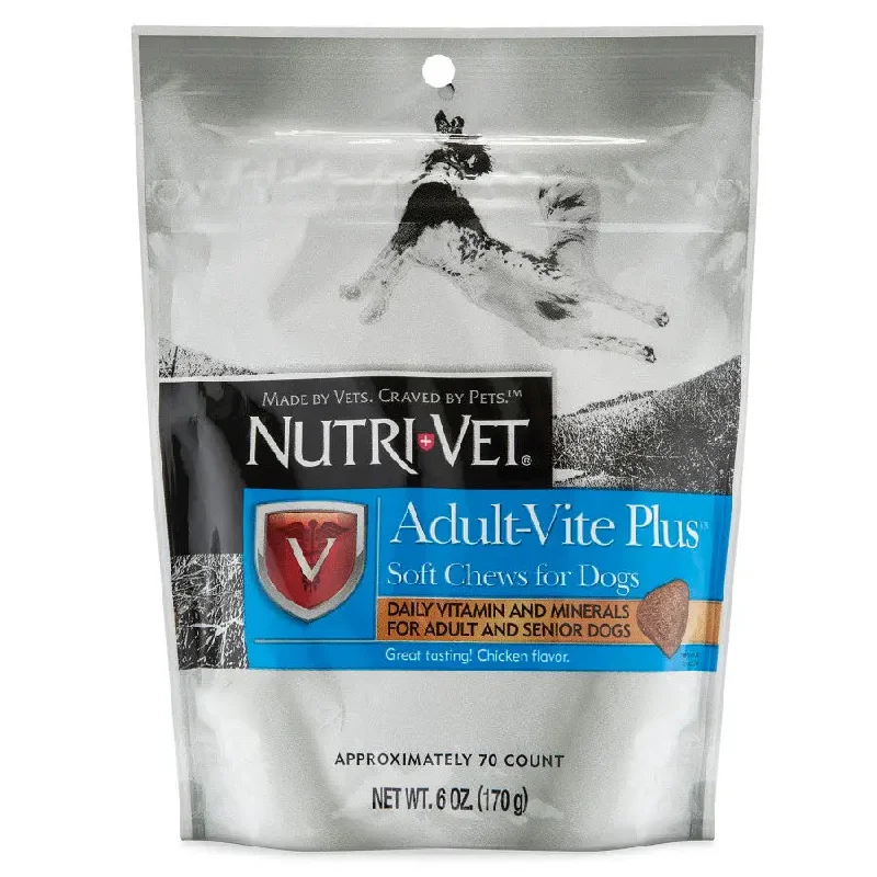 Nutri-Vet Adult-Vite Plus Soft Chew Vitamins for Adult & Senior Dogs Chicken 6oz