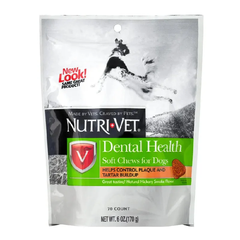 Nutri-Vet Dental Health Soft Chews for Dogs Hickory Smoke 70ct