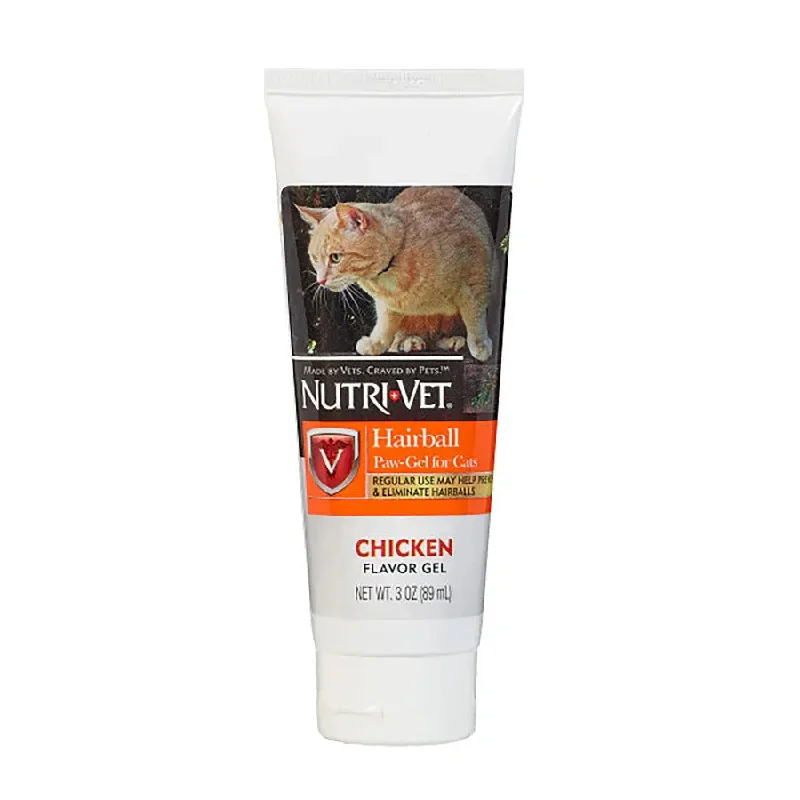 Nutri-Vet Hairball Chicken Flavor Paw-Gel for Cats 3 oz