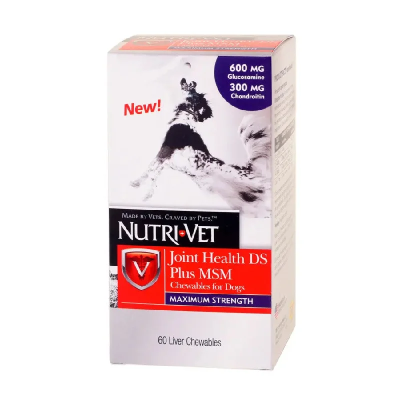 Nutri-Vet Joint Health Plus MSM Maximum Strength Chewable for Dogs Liver 60 ct