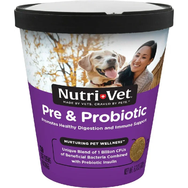 Nutri-Vet Pre and Probiotics Soft Chews for Dogs 120 ct