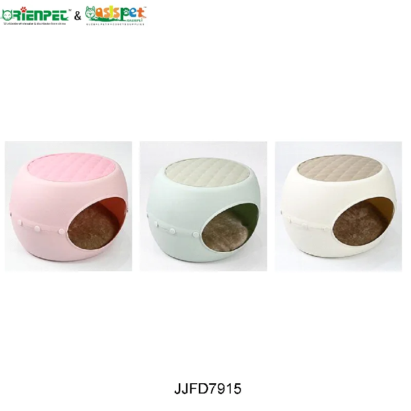 OPT79156 OVAL SHAPE CAT HOUSE WITH COTTON CUSHION 51.4X42.9X35.2CM