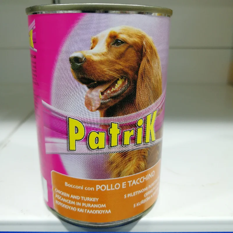 PATRIK CAN DOGFOOD  CHICKEN & TURKEY  405GR