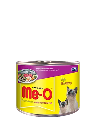 Me-o canned cat seafood Platter in Prawn Jelly. 170gx48 can