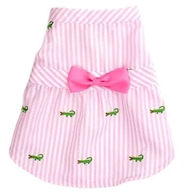 Pink Stripe Alligator Dress