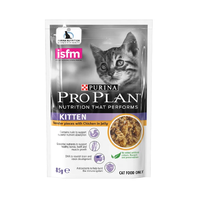 Pro Plan Kitten Tender Pieces With Chicken In Jelly Pouch Cat Food