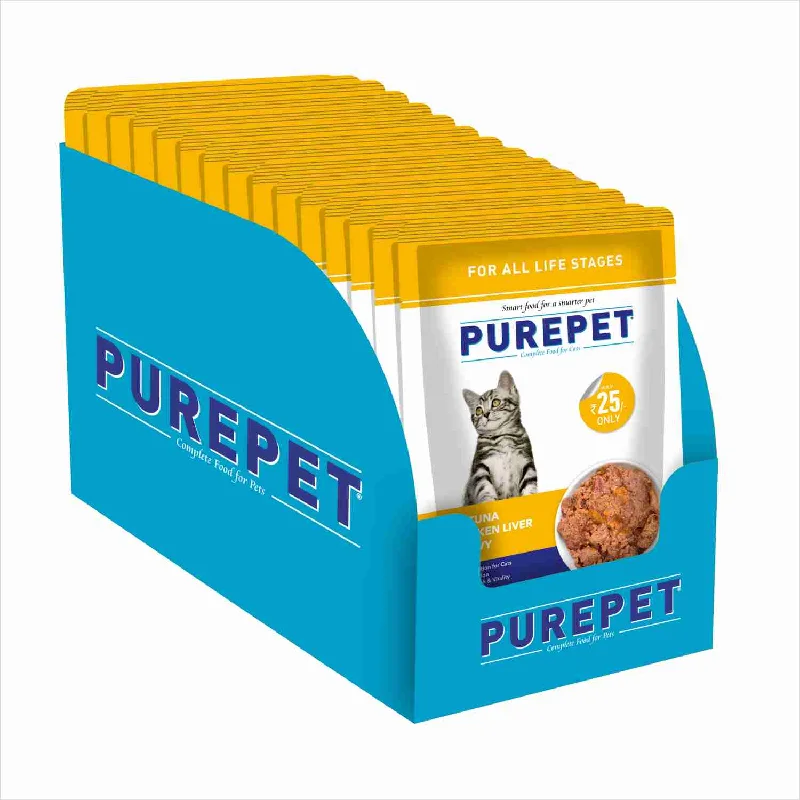 Purepet Real Tuna & Chicken Liver in Gravy Cat Wet Food