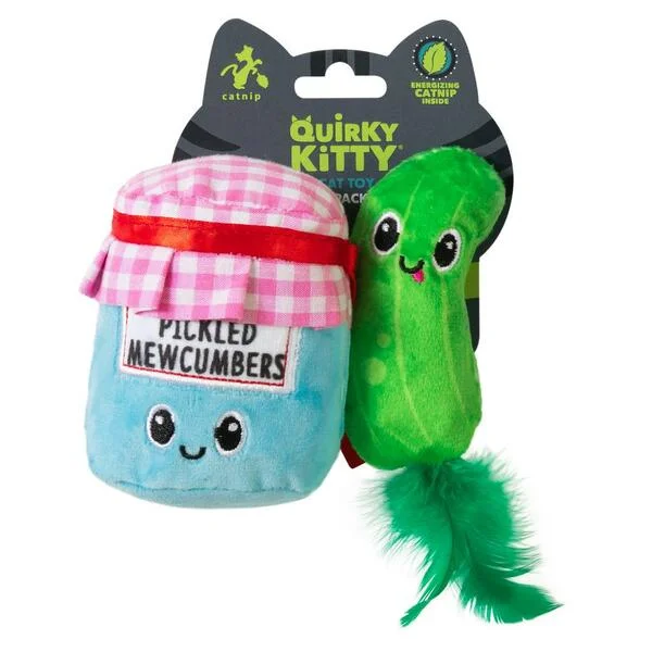 QUIRKY KITTY Catnip Pickled Mewcumbers, 2pk