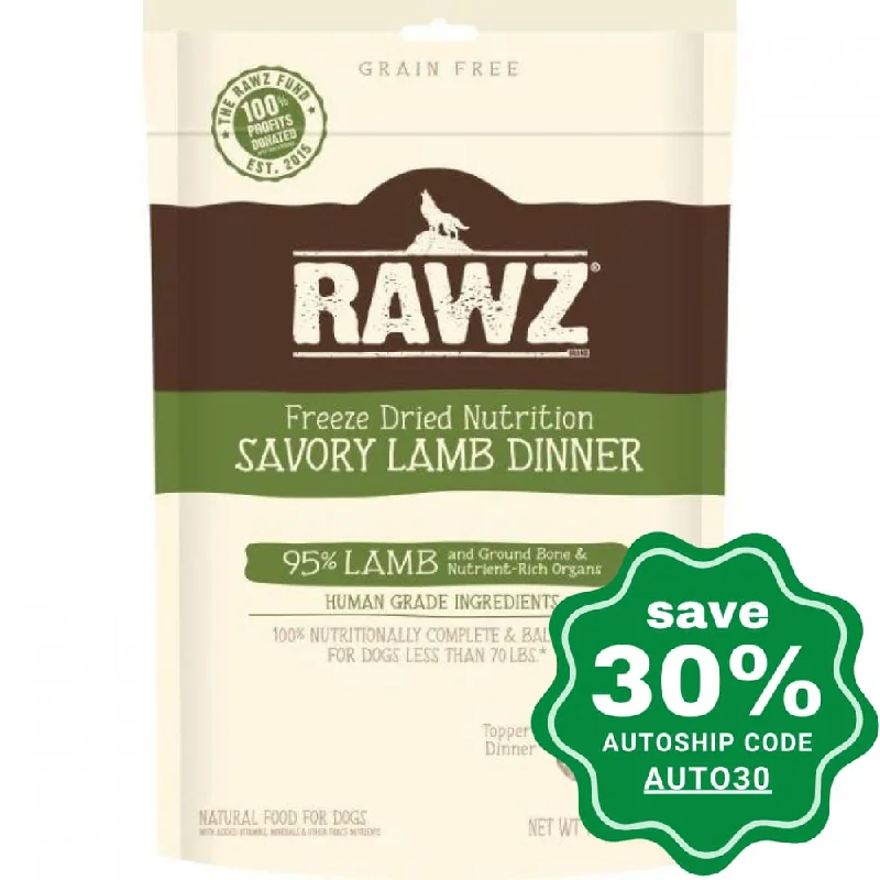 Rawz - Dry Food For Dogs - Freeze Dried Savory Lamb Dinner Recipe - 14OZ