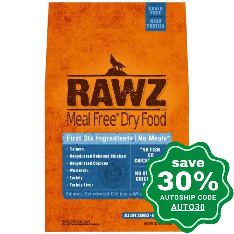 Rawz - Dry Food For Dogs - Meal Free Salmon, Dehydrated Chicken & Whitefish Recipe - 20LB