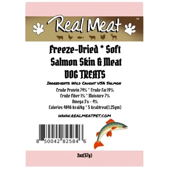 Real Meat Freeze-Dried Salmon Skin & Meat Dog Treats 2oz