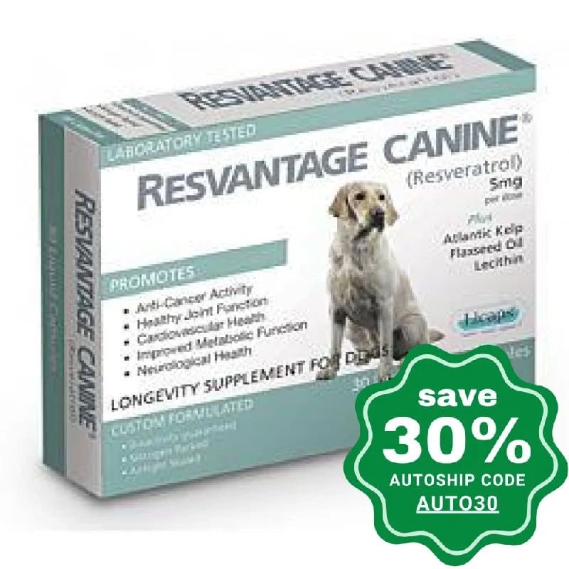 Resvantage - Canine Longevity Supplement For Dogs (30 Capsules)