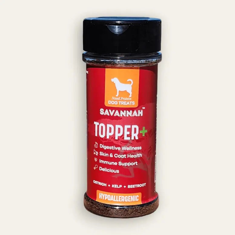 Savannah Pet Food Topper Plus: Ostrich & Beetroot - The Flavorful, Gut-Healthy Superfood Boost for Your Dog's Kibble 3 oz