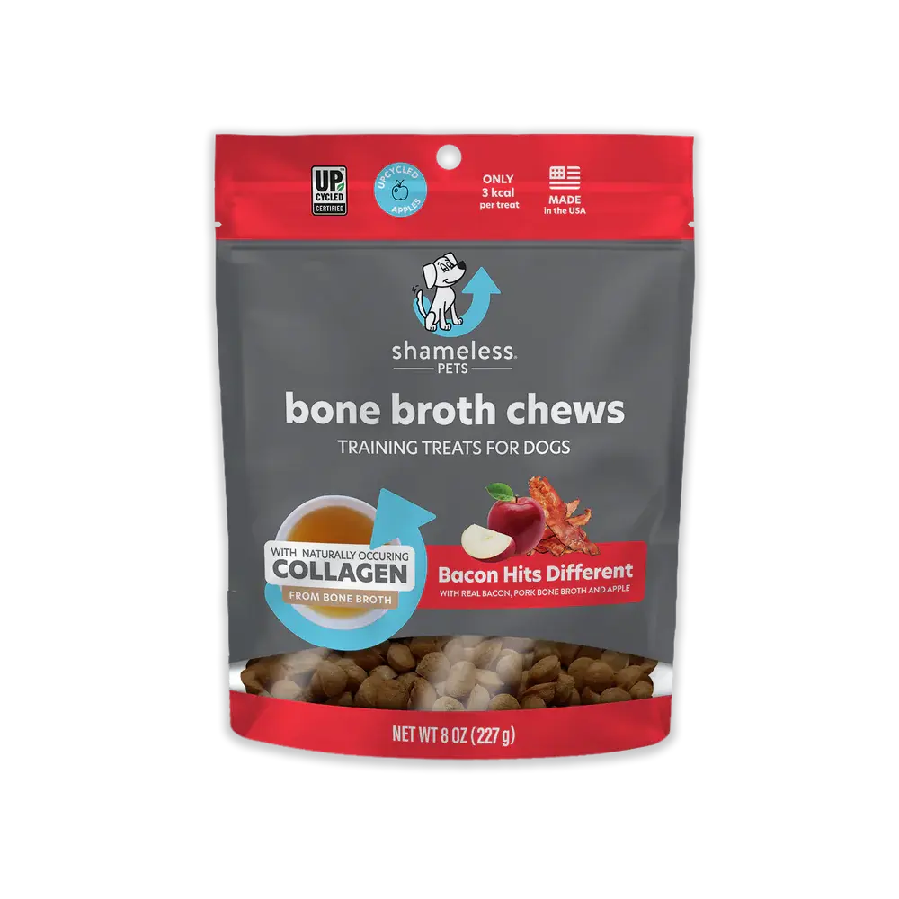 Shameless Pets Bone Broth Chews Bacon Hits Different Dog Treats 8oz