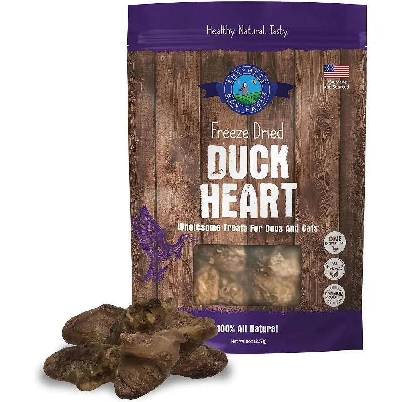 Shepherd Boy Farms Freeze Dried Duck Heart Dog Treats