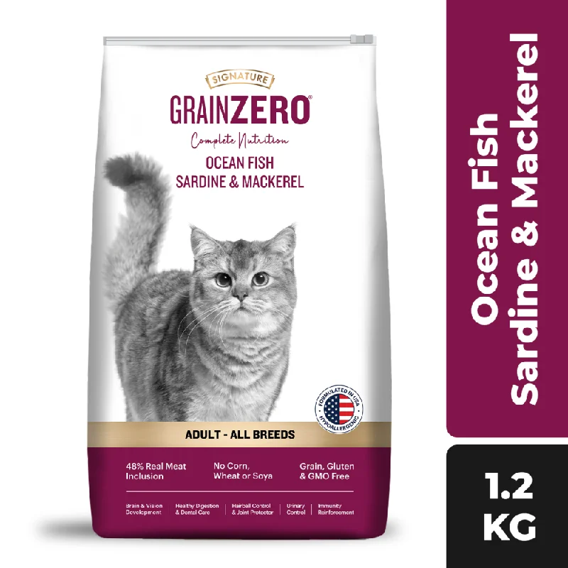 Signature Grain Zero Ocean Fish, Sardine and Mackerel Adult Cat Dry Food