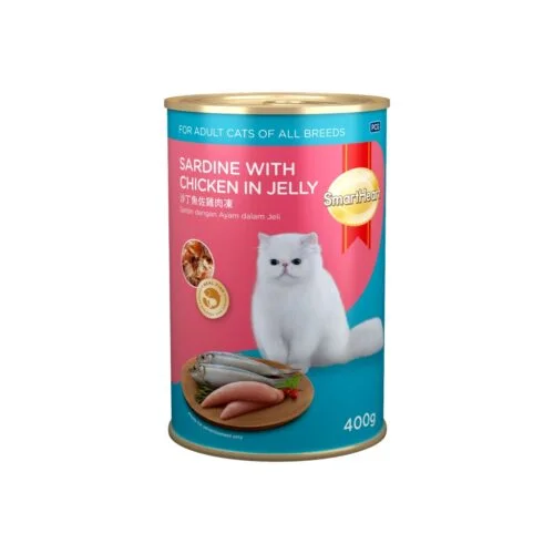 SMARTHEART CATFOOD SARDINE WITH CHICKEN JELLY 400GR