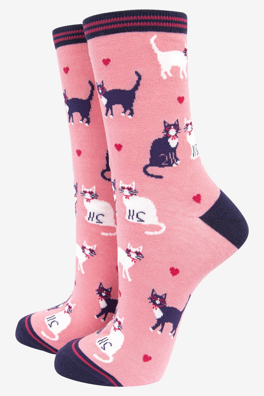 SOCK TALK  Cats in Love Pink Socks