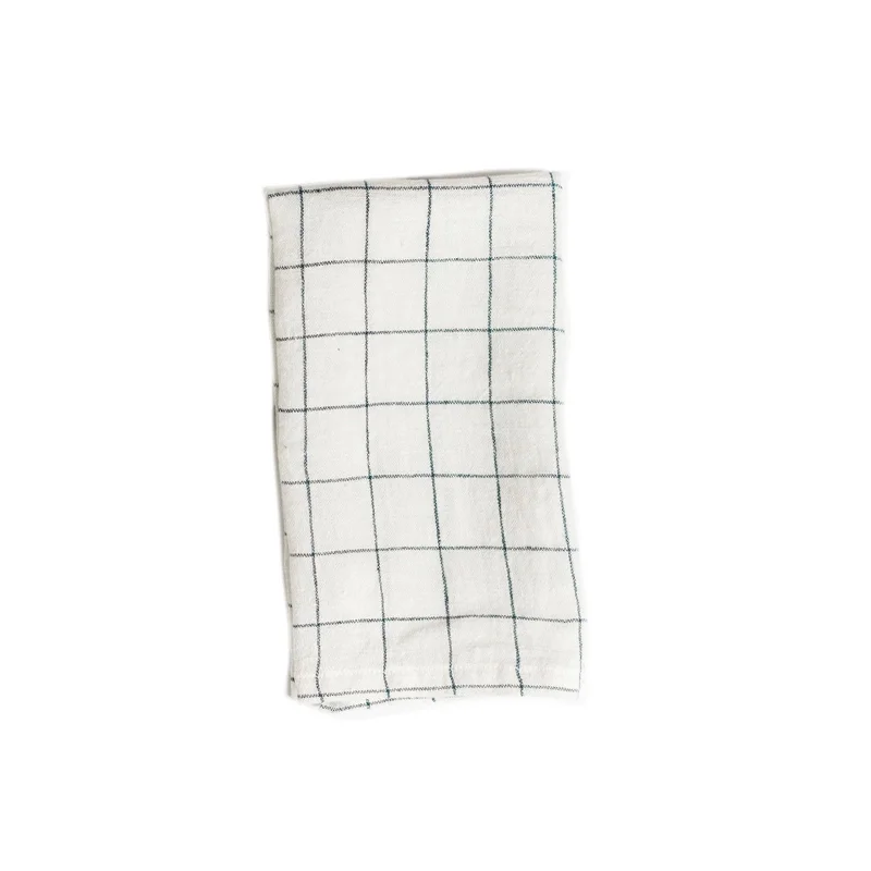 Stone Washed Linen Windowpane Napkins, Set of 4