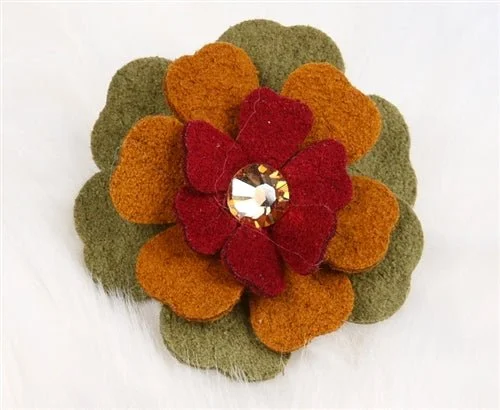 Susan Lanci Autumn Flowers Hair Bow