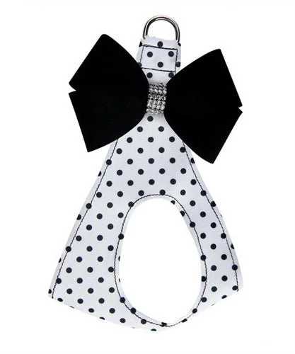 Susan Lanci Black and White Polka Dot Nouveau Bow Step in Harness