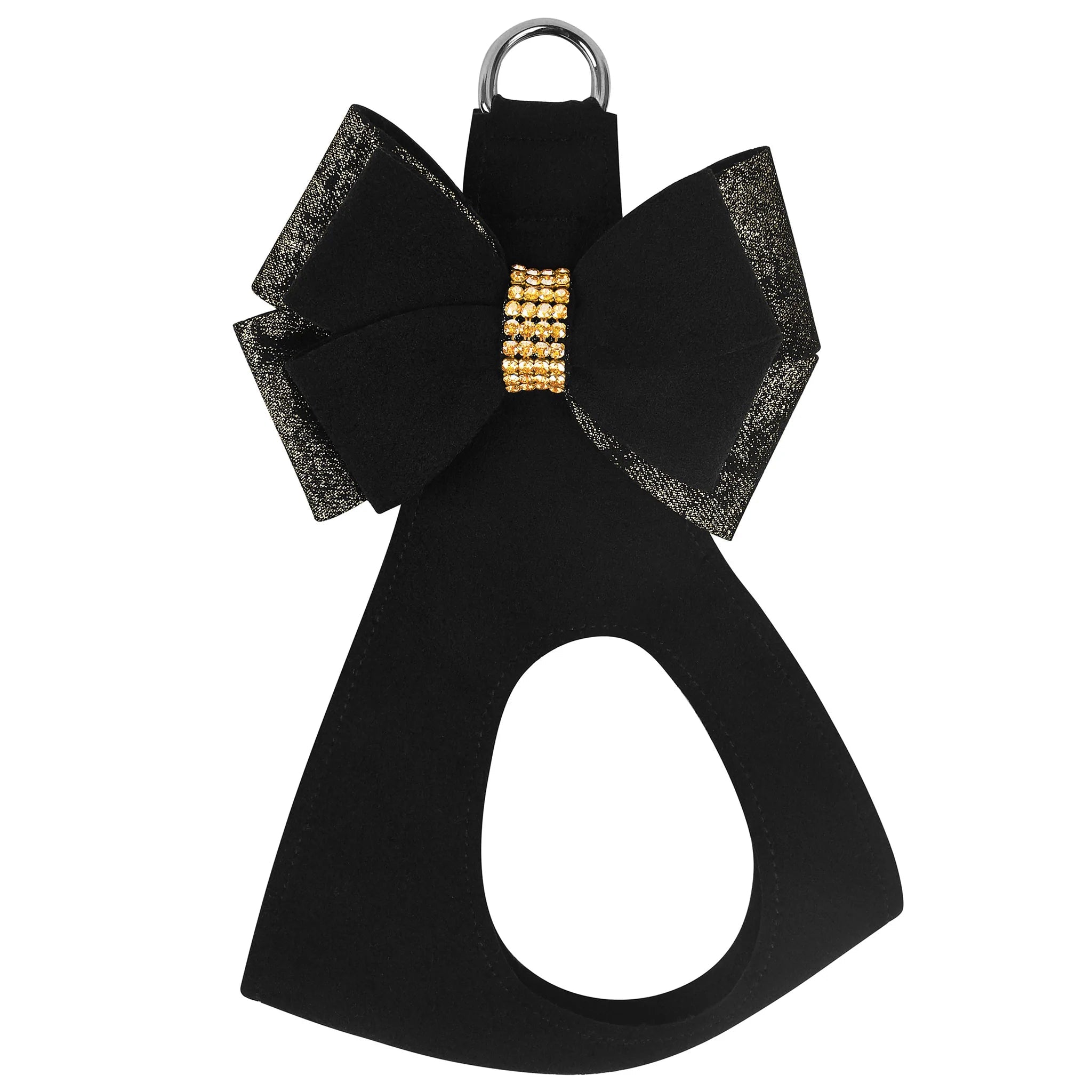 Susan Lanci Black Glitzerati Double Nouveau Bow Step In Harness