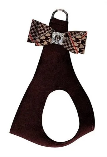 Susan Lanci Chocolate Glen Houndstooth Big Bow with Chocolate Step In Harness