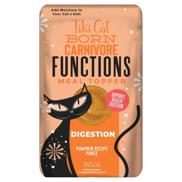 TIKI CAT Functional Topper Digestion Pumpkin Puree w/Wheatgrass, 43g (1.4oz)