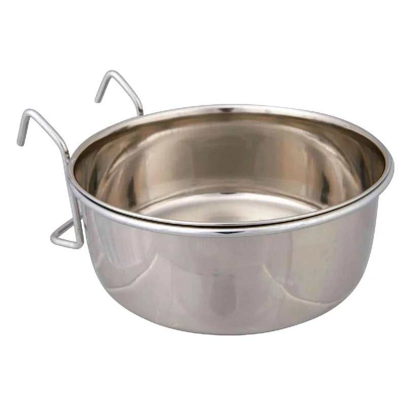 Trixie Stainless Steel Hook-On Coop Cup Pet Cage & Crate Bowl