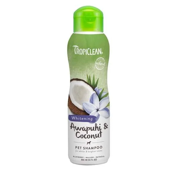 [15% OFF] Tropiclean  Awapuhi & Coconut Pet Shampoo 12oz (Whitening)