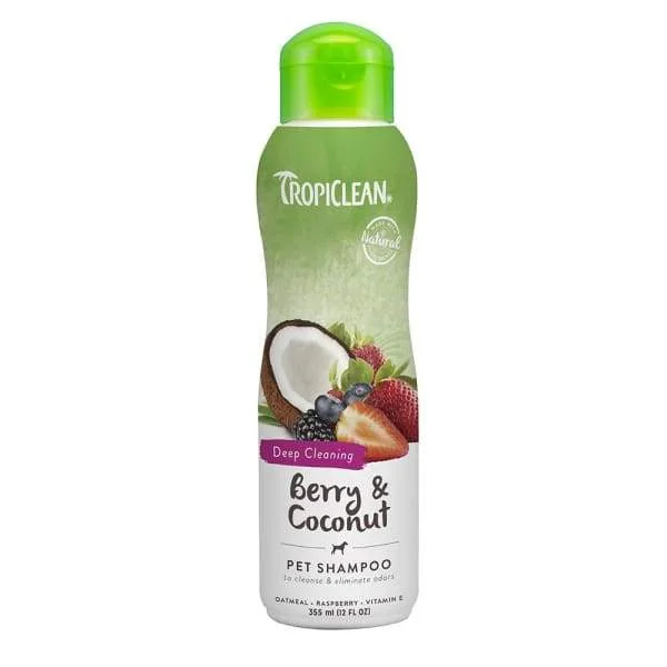 [15% OFF] Tropiclean  Berry & Coconut Pet Shampoo 12oz (Deep Cleansing)