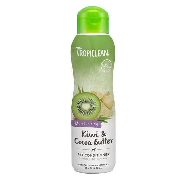 [15% OFF] Tropiclean Kiwi & Cocoa Butter Pet Conditioner 12oz (Healthy Shiny Coat)