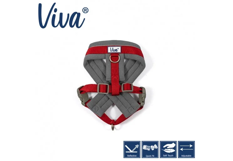 Ancol - Viva Nylon Padded Harness - Red - Large (52-71cm)