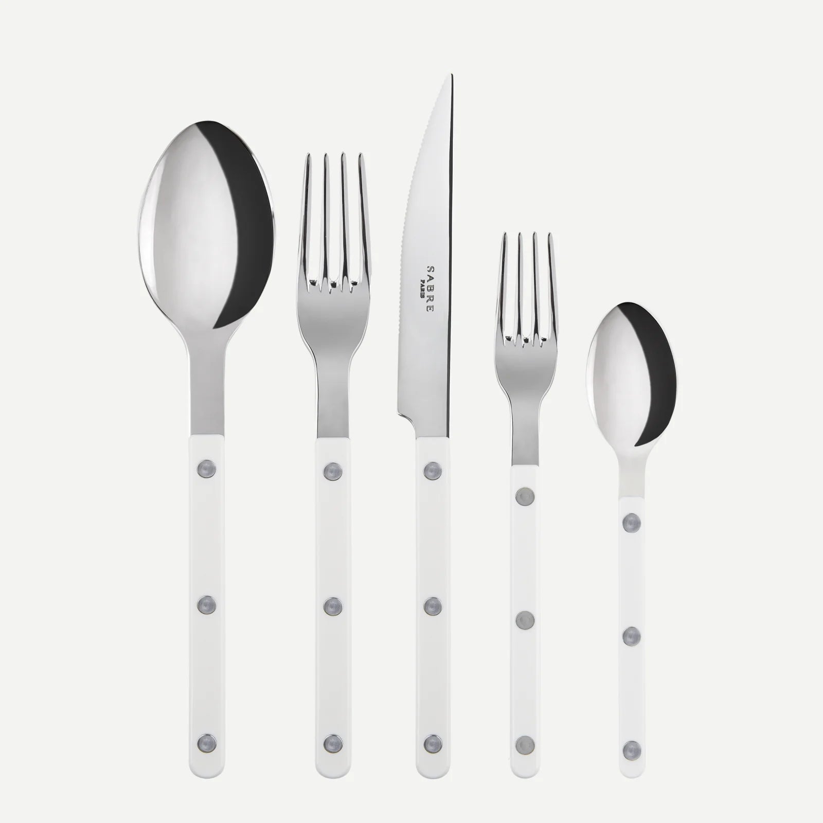 White Bistro 5-Piece Flatware Set