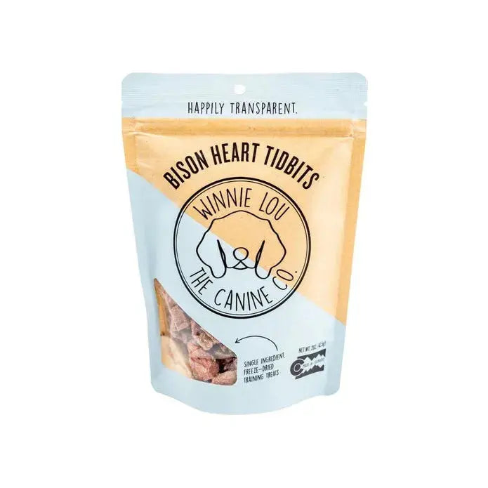 Winnie Lou Bison Heart Tidbits Dog Treats 2 oz