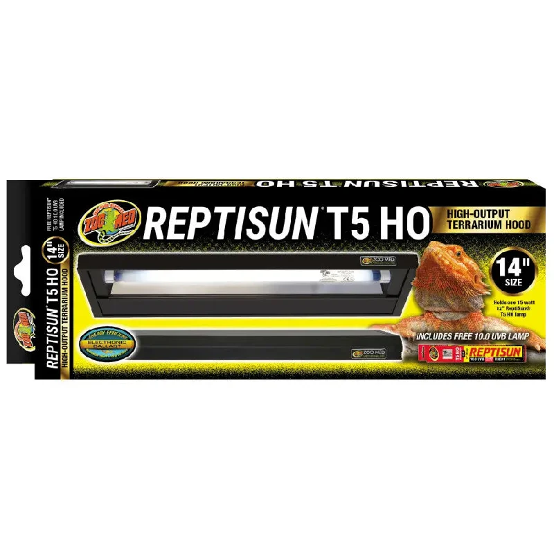 Zoo Med Reptisun T5 HO Terrarium Hood with 10.0 UVB Bulb Reptile Lamp